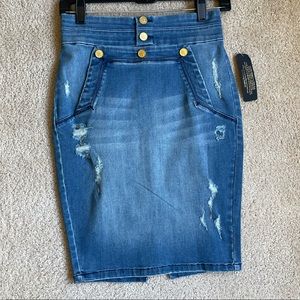 High Waist Jean Skirt